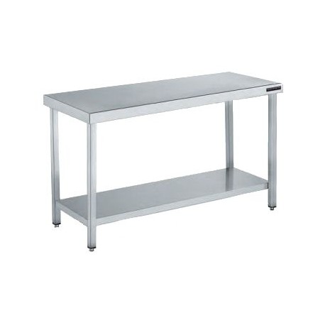 Table inox avec étagère - 1400x600