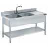 Plonge inox 2 bacs + 1 egouttoir 