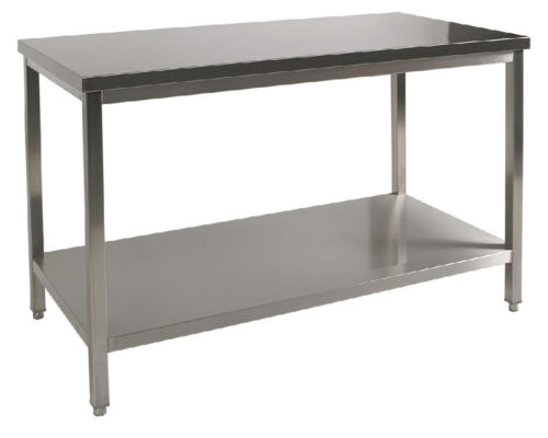 Table inox avec étagère - 1600x600 ESPACE HOTELIER BEZIERS